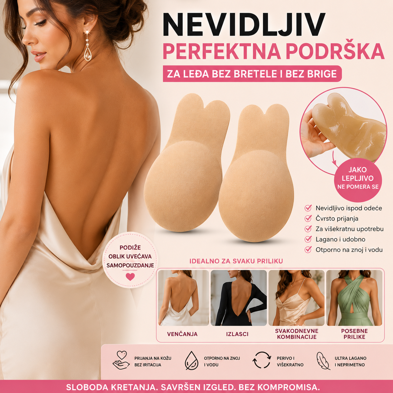 Nevidljivi Push-Up Grudnjak koji stvarno DRŽI SVE na svom mestu!