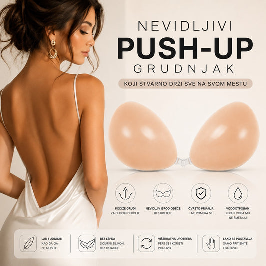 Silikonski Push Up Grudnjak - Nevidljiv i Udoban